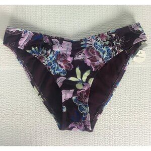 Decree Swimsuit Cheeky Bottom Women Size S Purple Blue Green Flowers New w Tags